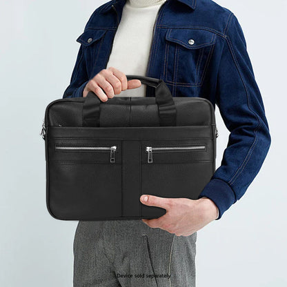 Genuine Leather Business Bag Briefcase - Laptops up to 16-inch