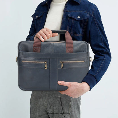 Genuine Leather Business Bag Briefcase - Laptops up to 16-inch