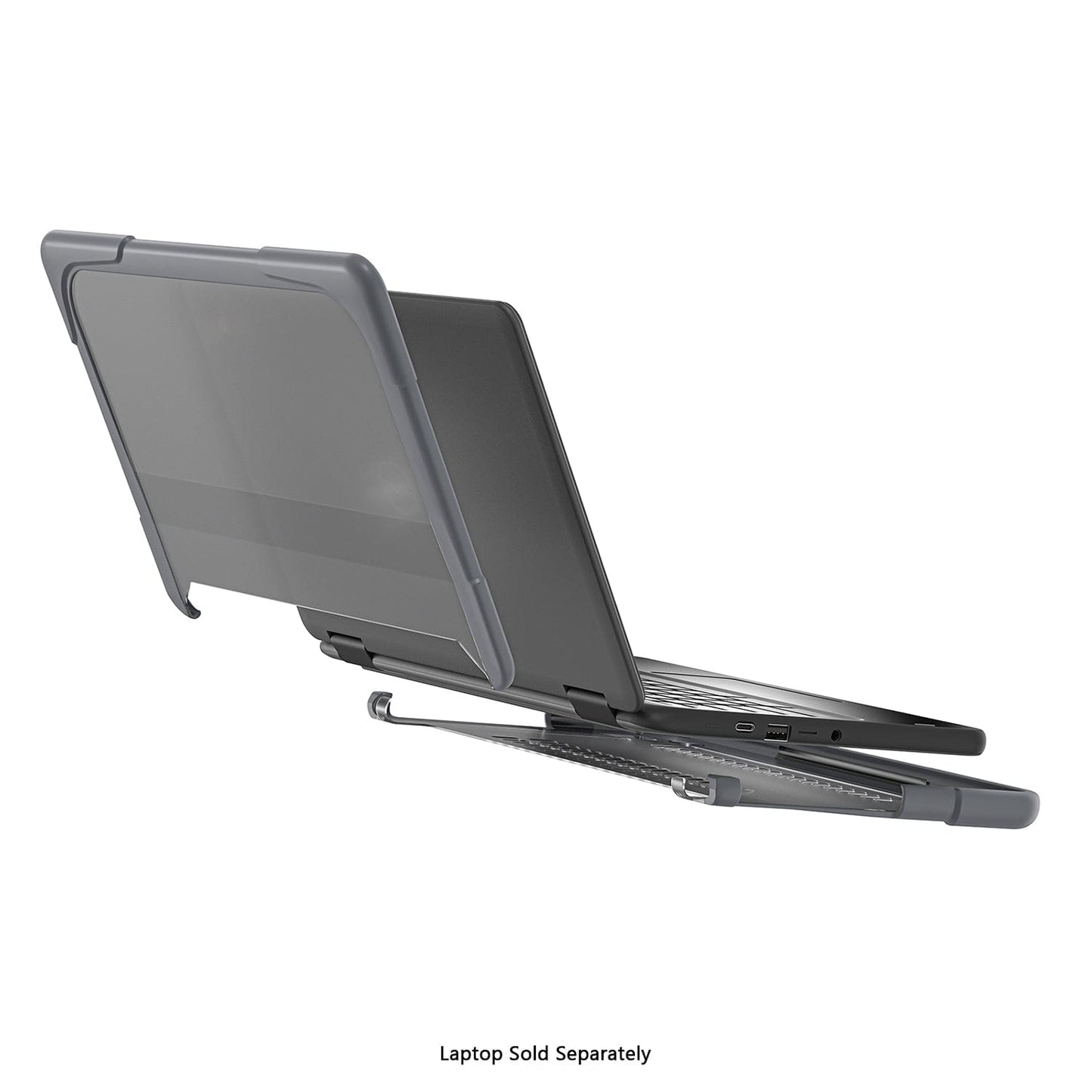 DualShock Laptop Case for Dell 3120/3110/3100 Clamshell & 2-in-1 Chromebook - Gray/Clear