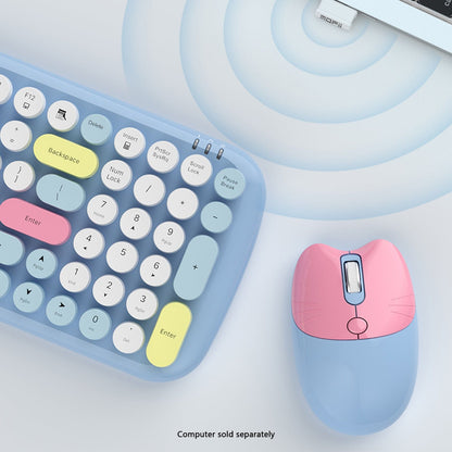 Wireless Keyboard & Mouse Combo - Soft Click, Colorful 100 Keys