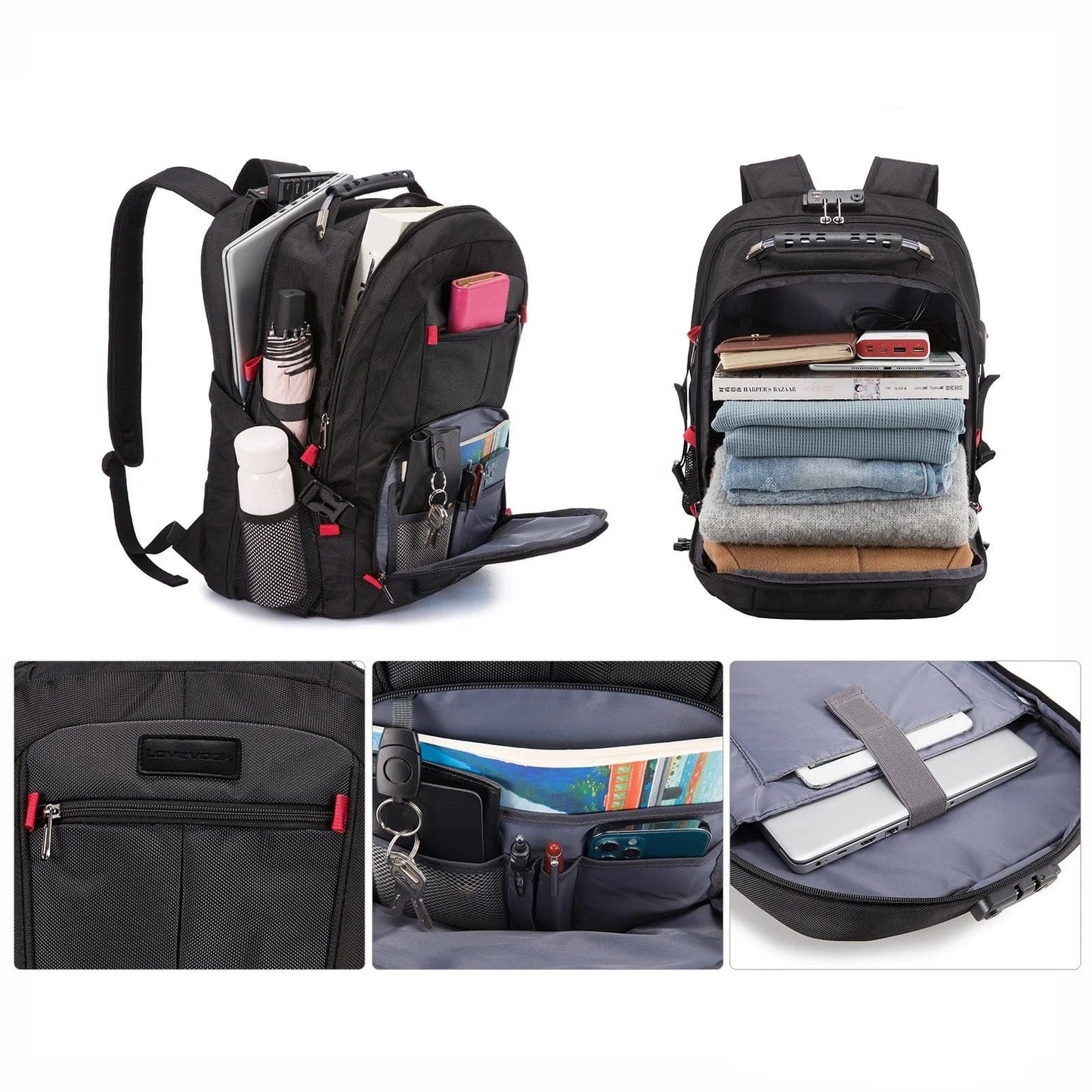 All-in-One Backpack with Anti-Theft lock Fits Laptops up to 17.3"