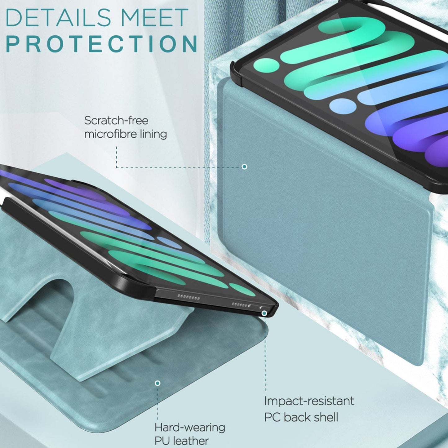 Venture Series Kickstand Case - Apple iPad mini (A17 Pro) and Apple iPad mini (6th Generation 2021)