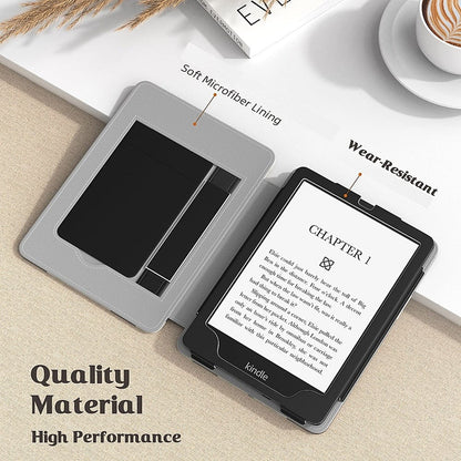 Indy Series Black Vegan Leather Folio Case - Amazon Kindle Paperwhite