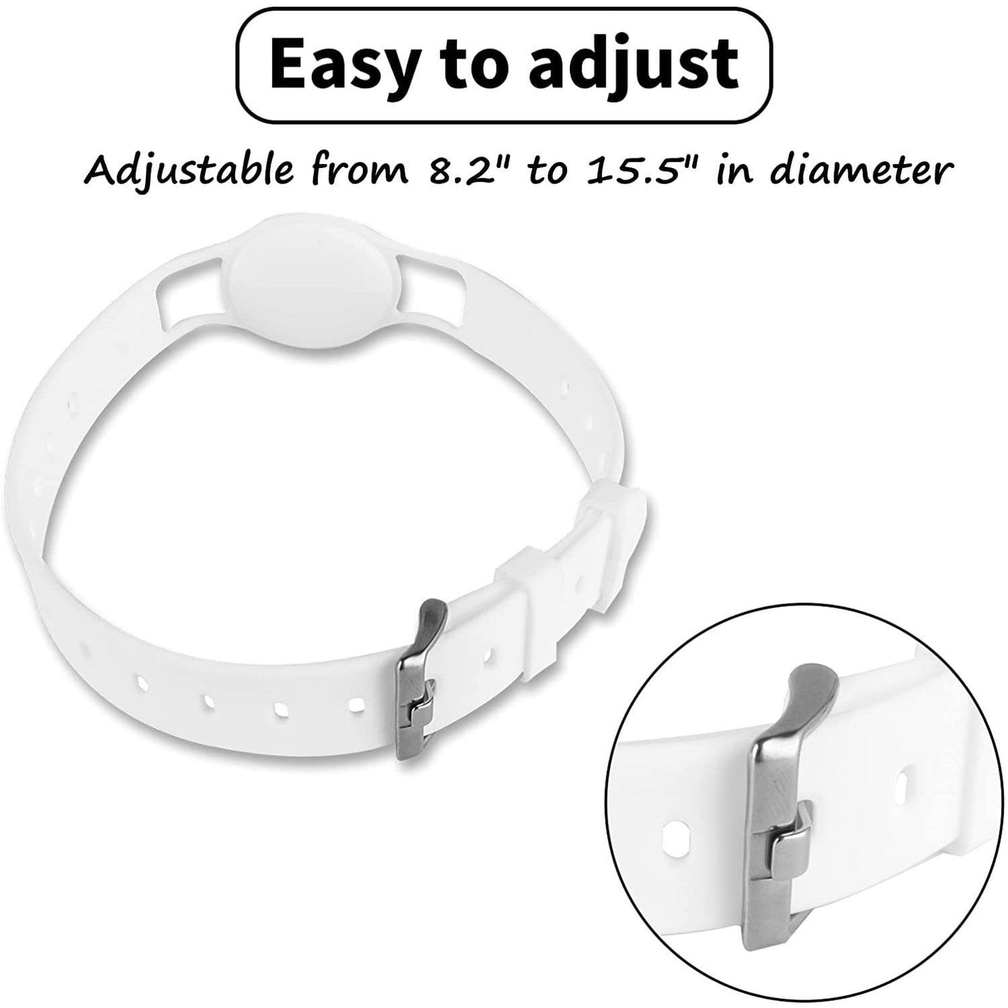 Sahara White Silicone Dog Collar - Apple AirTag = AT00018