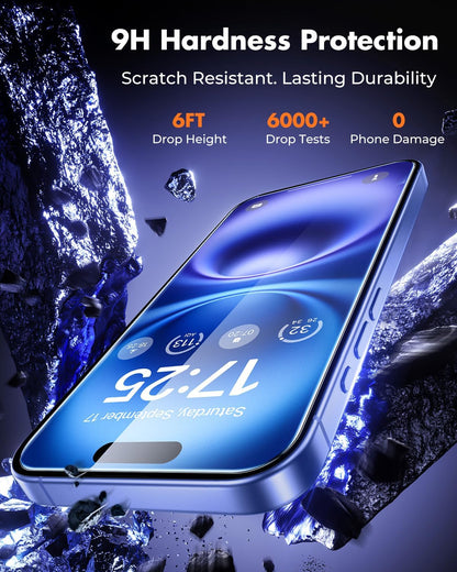 iPhone 17 Pro Screen Protector - Easy Apply Clear Tempered Glass Screen Protector | Zerodamage