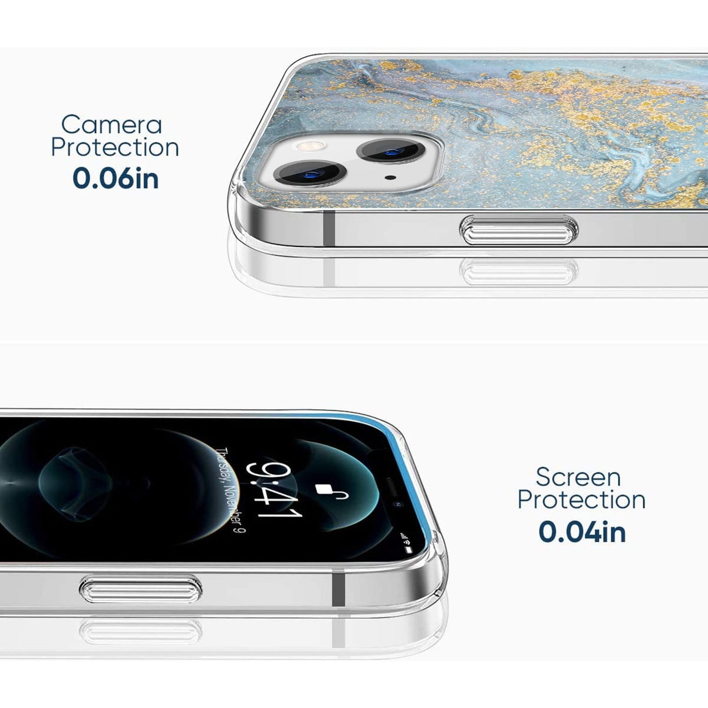 iPhone 13/14 Blue Marble Case - Elegant Protection | Inspire Series