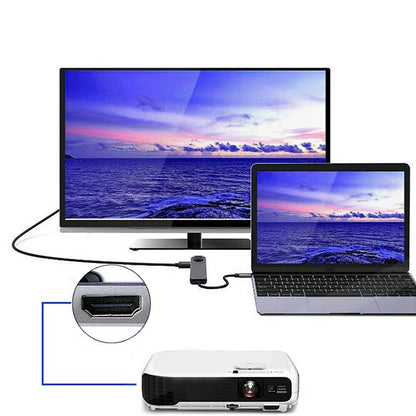 SaharaCase 5-in-1 USB-C Hub with Ethernet – Multiport Adapter with 4K HDMI, 100W PD Charging, and RJ45 – For MacBook & PC