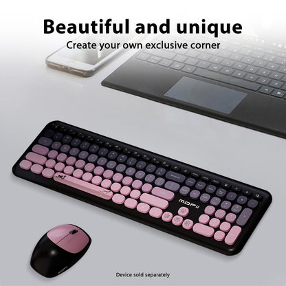 Wireless Keyboard & Mouse Combo - Soft Click, Colorful 100 Keys