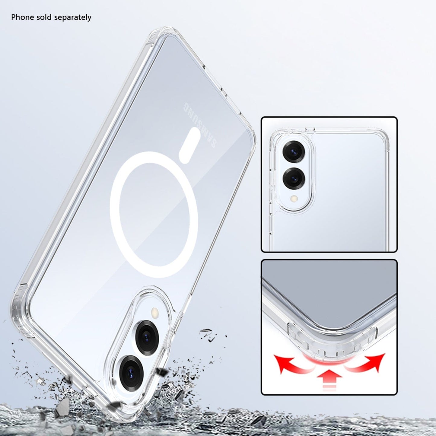 Samsung Galaxy S25 Edge Clear Case – Wallet, Anti-Slip Grip | Venture Series