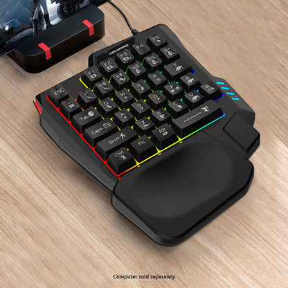 Ergonomic Wired Gaming Keyboard - LED Rainbow Backlight, 35-Key | Ultima Series