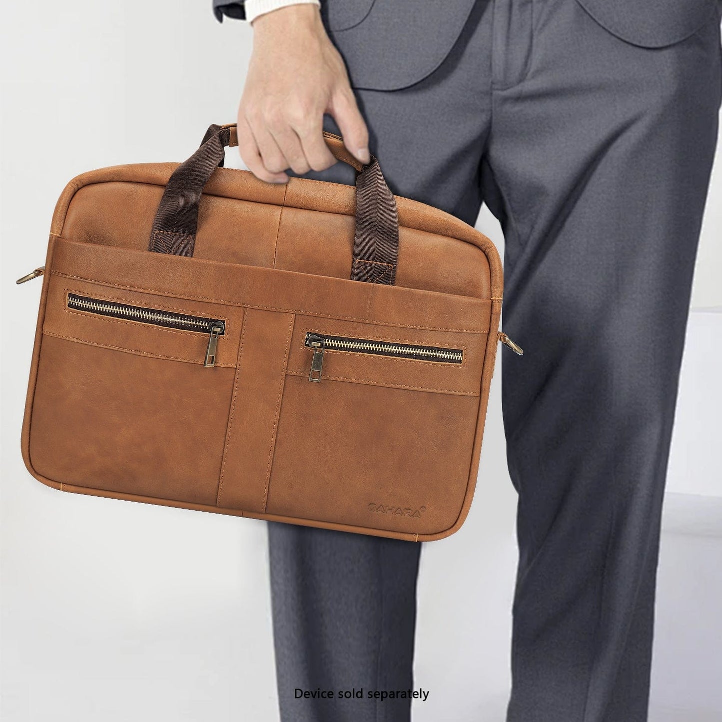 Genuine Leather Business Bag Briefcase - Laptops up to 16-inch