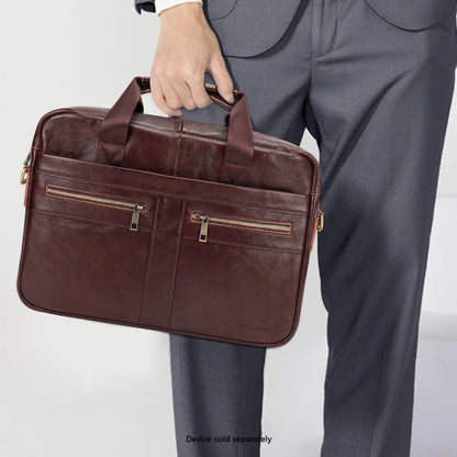 Genuine Leather Business Bag Briefcase - Laptops up to 16-inch