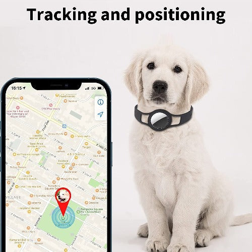 Sahara Black Silicone Dog Collar - Apple AirTag = AT00017