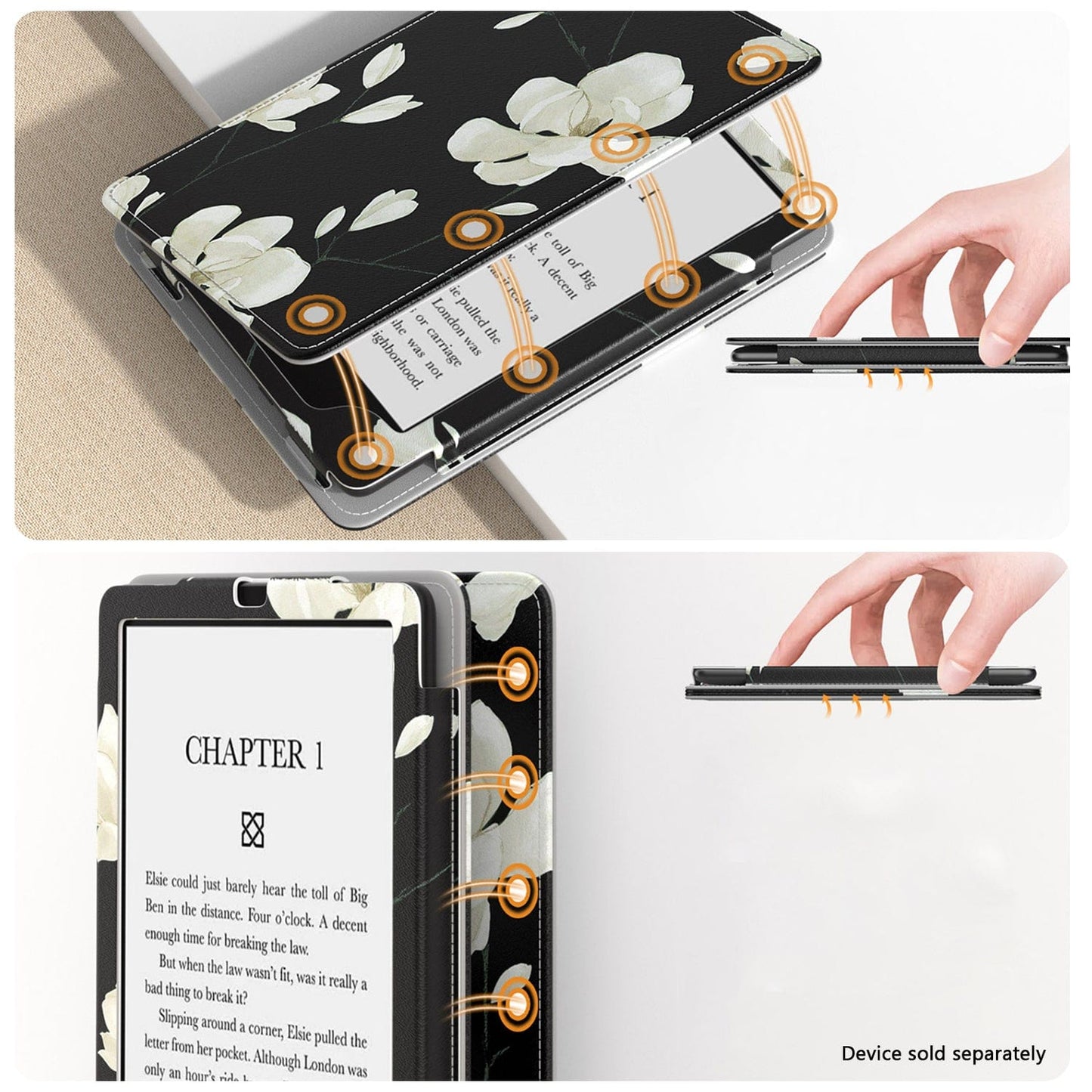 Amazon Kindle Paperwhite (2024) and Colorsoft Case - Folio, Hand Strap & Kickstand | Indy Series