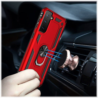 Red Military Kickstand Series Case - Samsung Galaxy S21 FE 5G