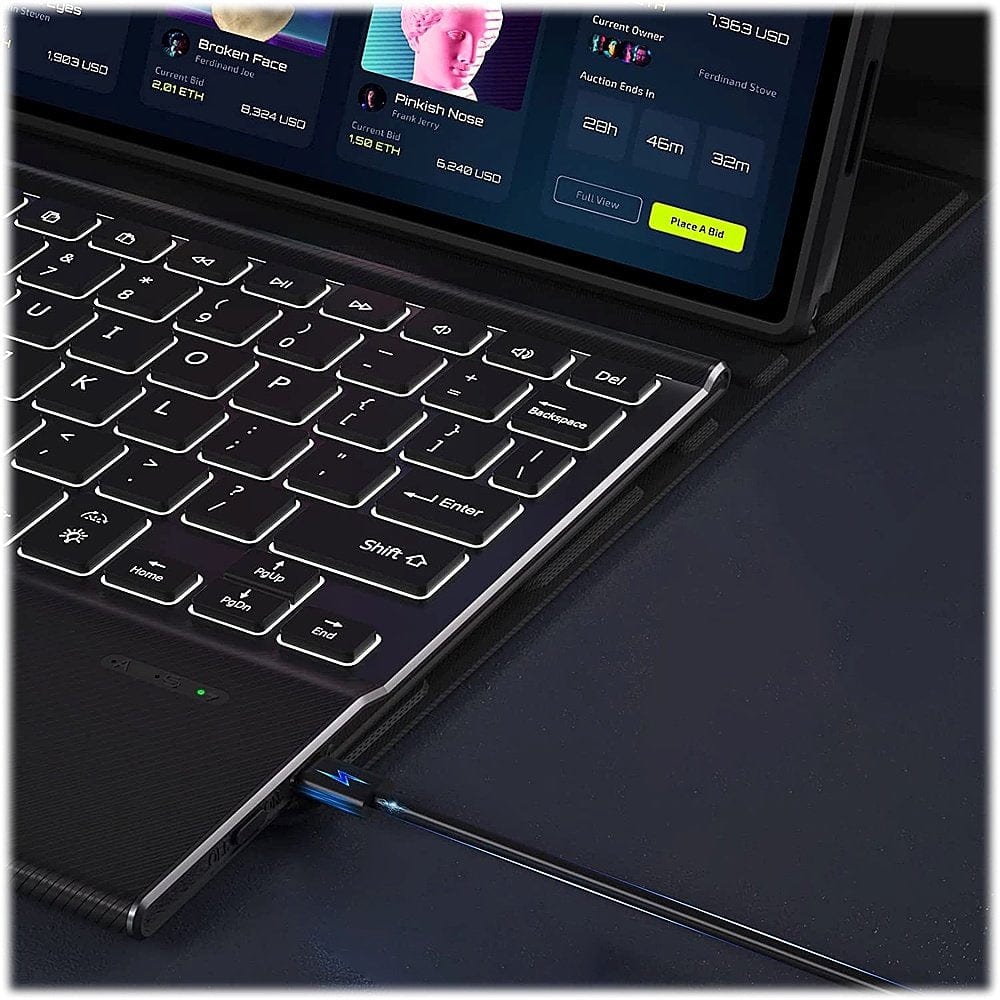 Navigate Series Leather-Folio Keyboard Case - Samsung Galaxy Tab S10+, Tab S9+, and Tab S9 FE+