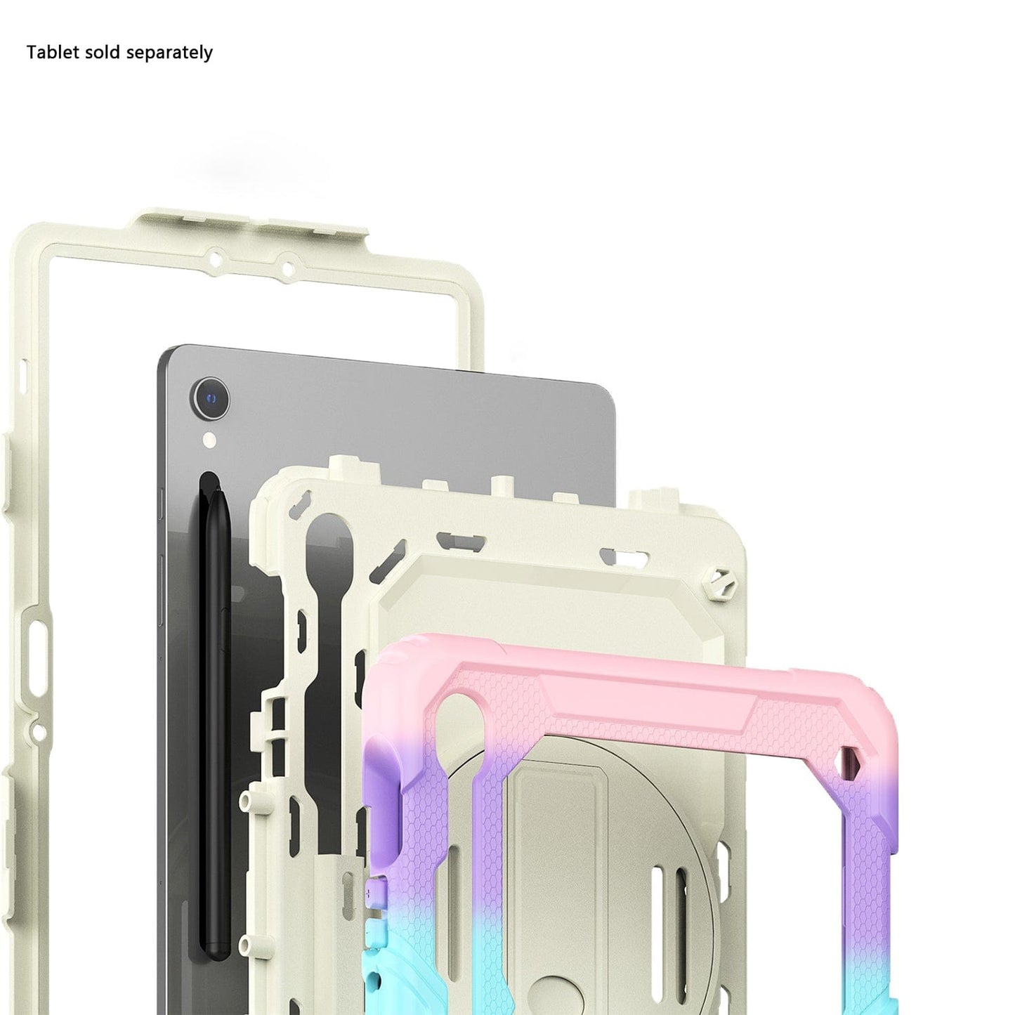 Samsung Galaxy Tab S10 Lite (2025)/S10 FE/S9/S9 FE Heavy Duty Kid Proof Case - Built-in Hand Strap and Kickstand | Wander Series