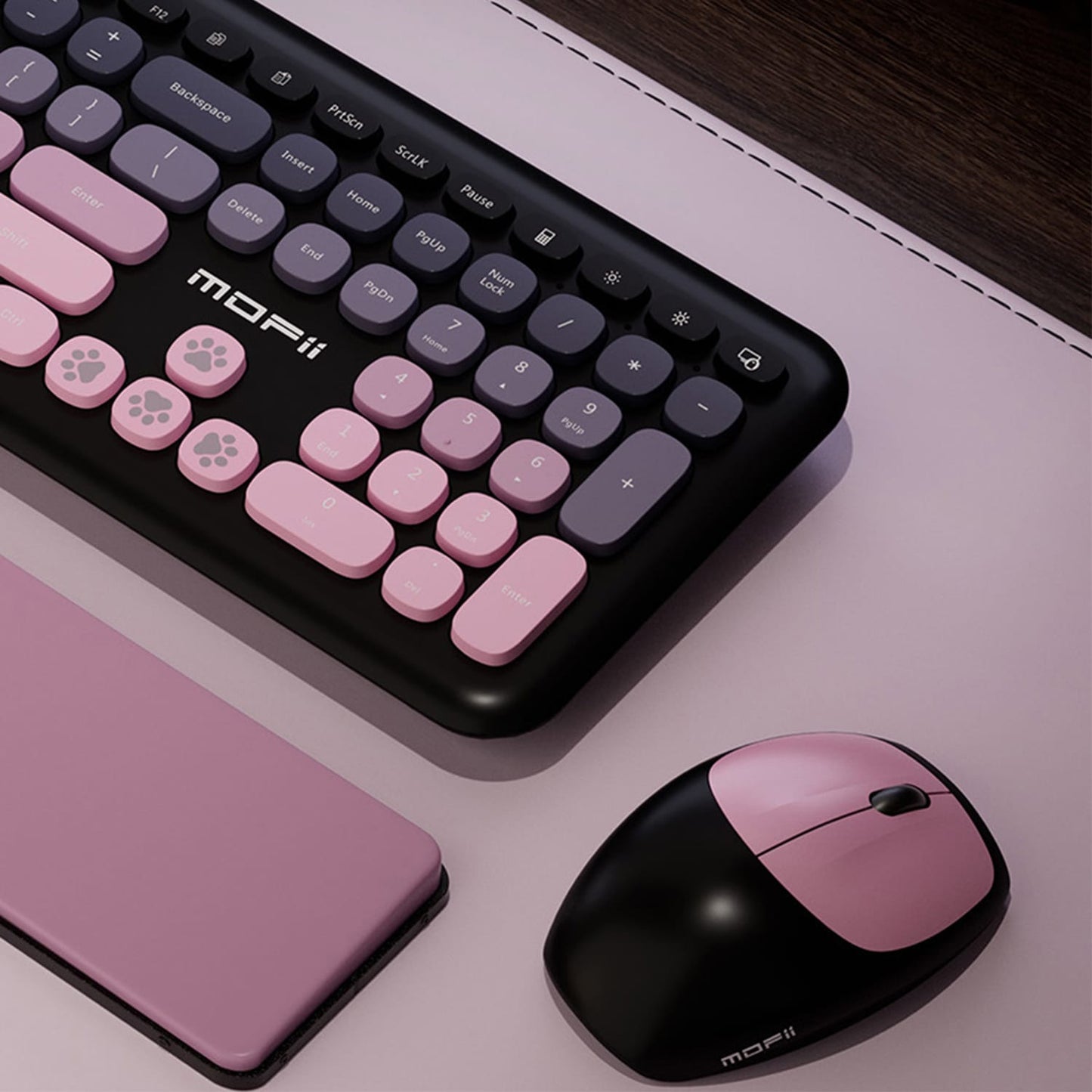 Wireless Keyboard & Mouse Combo - Soft Click, Colorful 100 Keys
