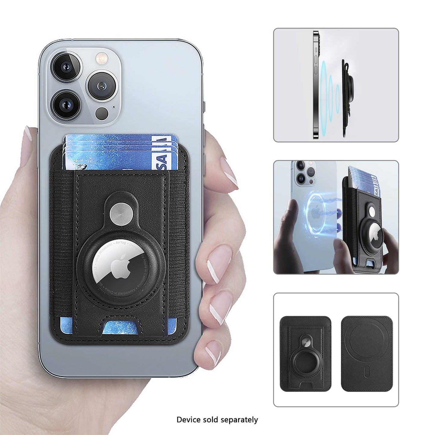 iPhone Leather Wallet Case with AirTag Holder - MagSafe | Indy Series