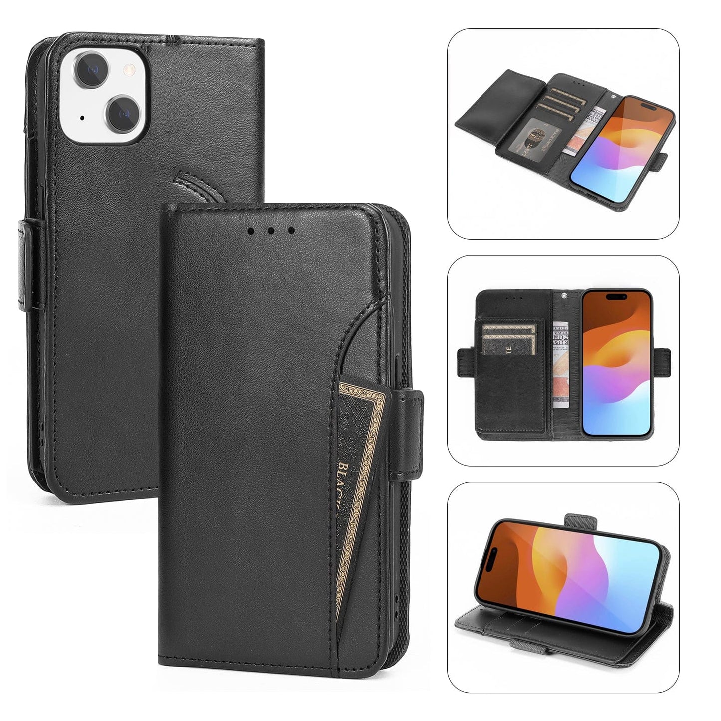 iPhone 15 Leather Wallet Case with MagSafe - Card Holder | Indy Series