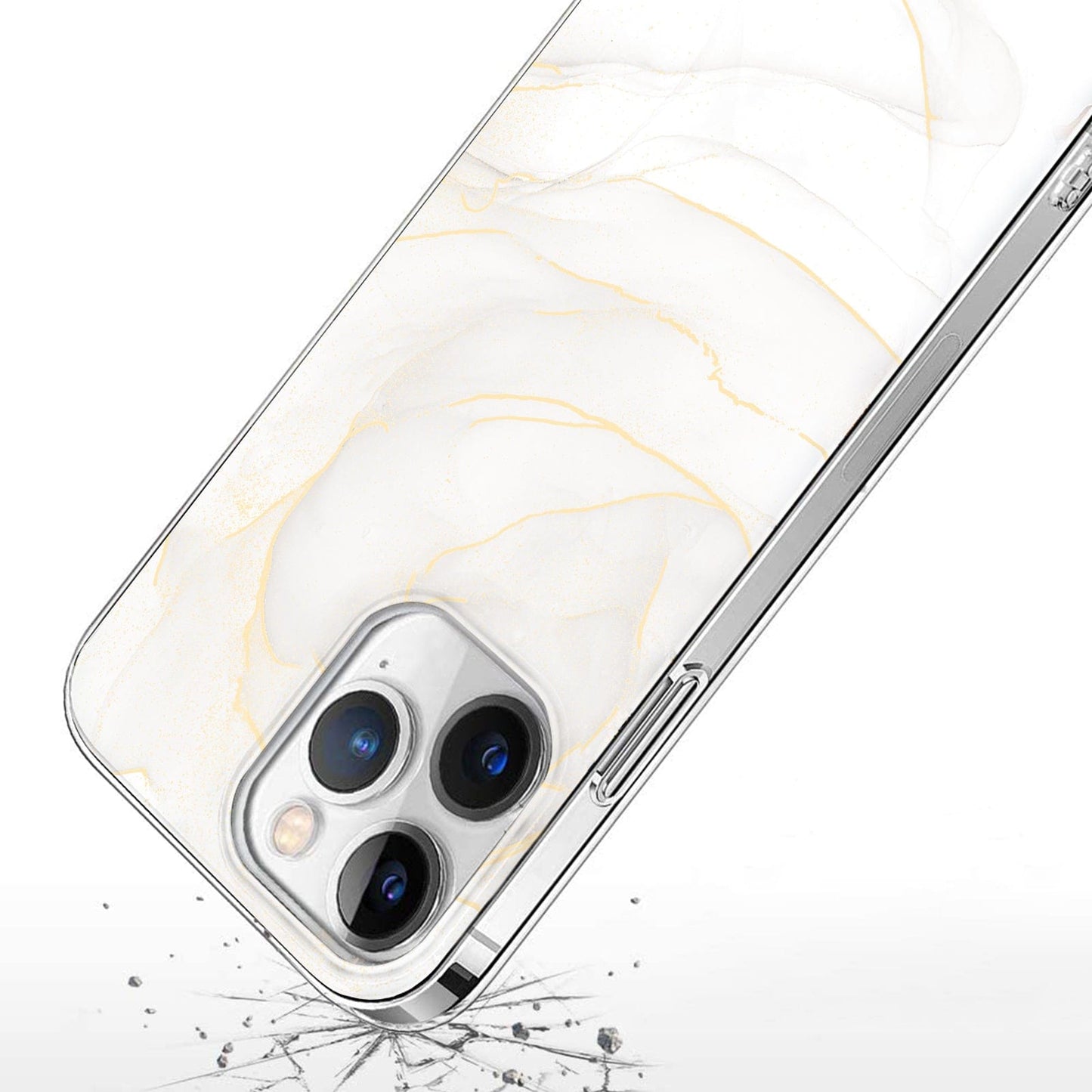 iPhone 15 Pro White Marble Case - Classic Design | Inspire Series