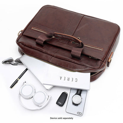 Genuine Leather Business Bag Briefcase - Laptops up to 16-inch