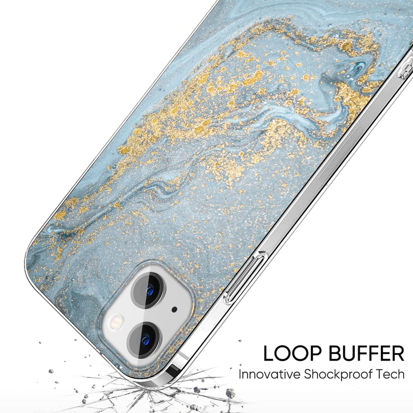 iPhone 13/14 Blue Marble Case - Elegant Protection | Inspire Series