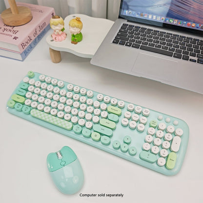 Wireless Keyboard & Mouse Combo - Silent Click, Colorful 104 Keys