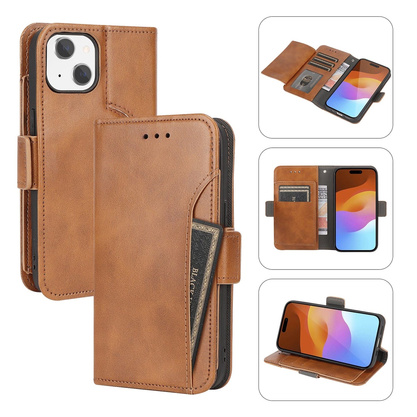 iPhone 15 Plus Leather Wallet Case with MagSafe - Card Holder | Indy Series