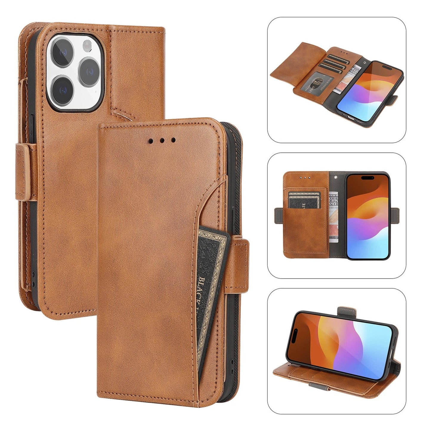 iPhone 15 Pro Max Leather Wallet Case with MagSafe - Card Holder | Indy Series