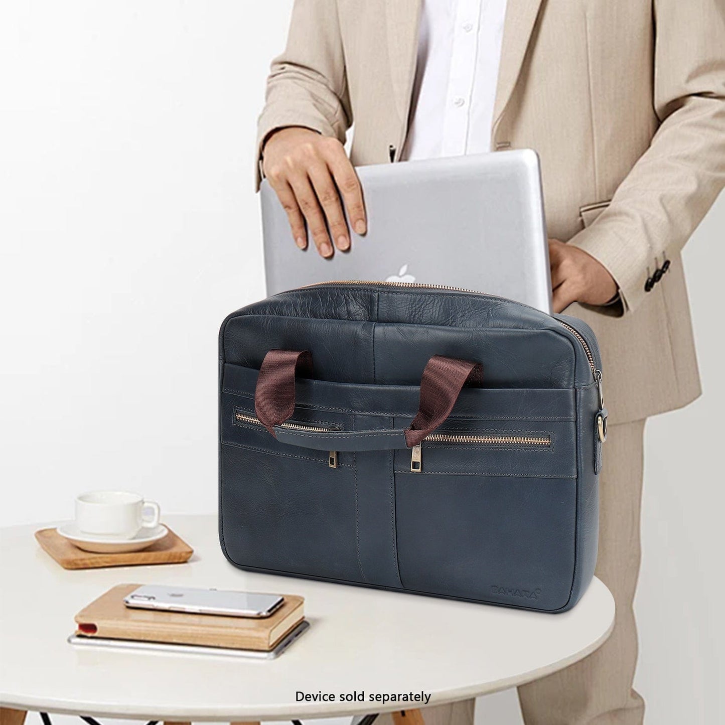 Genuine Leather Business Bag Briefcase - Laptops up to 16-inch
