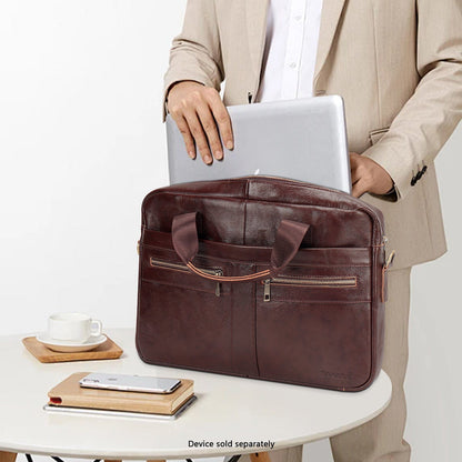 Genuine Leather Business Bag Briefcase - Laptops up to 16-inch