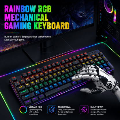 Wired Gaming Keyboard & Mouse Combo - 104-Key Anti-Ghosting RGB Backlight