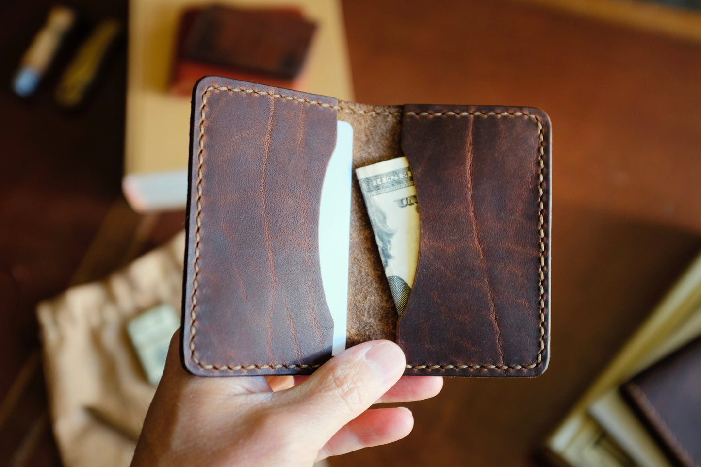 Deckhand V2 Wallet - Handmade Full-Grain Leather Minimalist Wallet | Yarets Leather