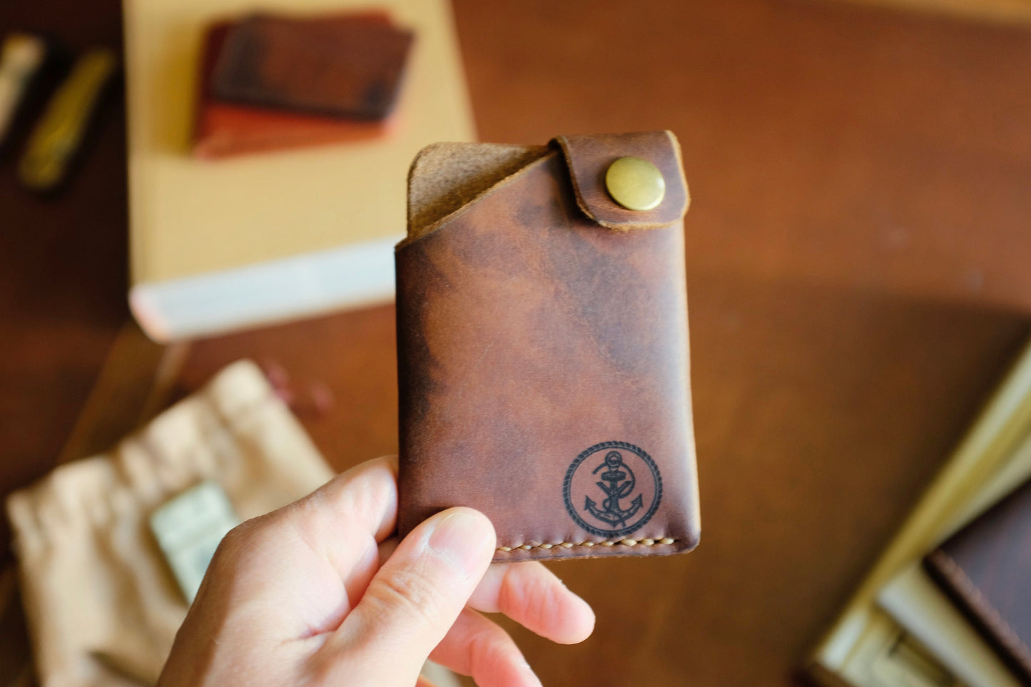 Snap Wallet - Handmade Full-Grain Leather Minimalist Wallet | Yarets Leather