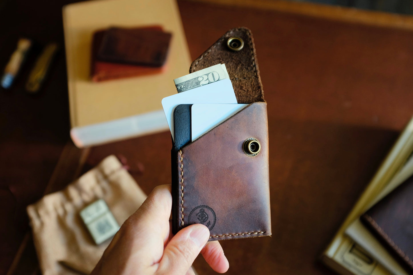 Voyager Wallet - Handmade Full-Grain Leather Snap Wallet | Yarets Leather