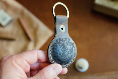 Leather AirTag Key Ring - Apple AirTag, Handmade Full-Grain Leather | Yarets Leather
