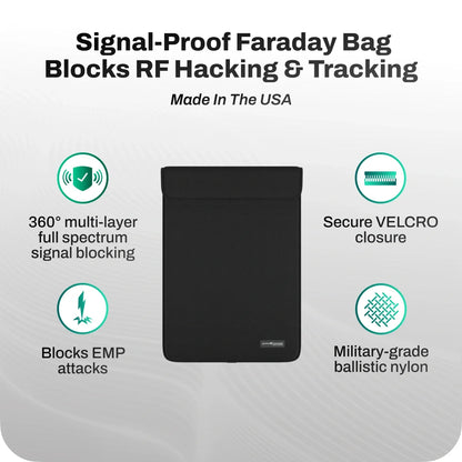 Ultra Armor Laptop & Tablet Faraday Bag – Cybersecurity, Privacy & EMP Attack Shield (Fits up to 16.5" Laptops)