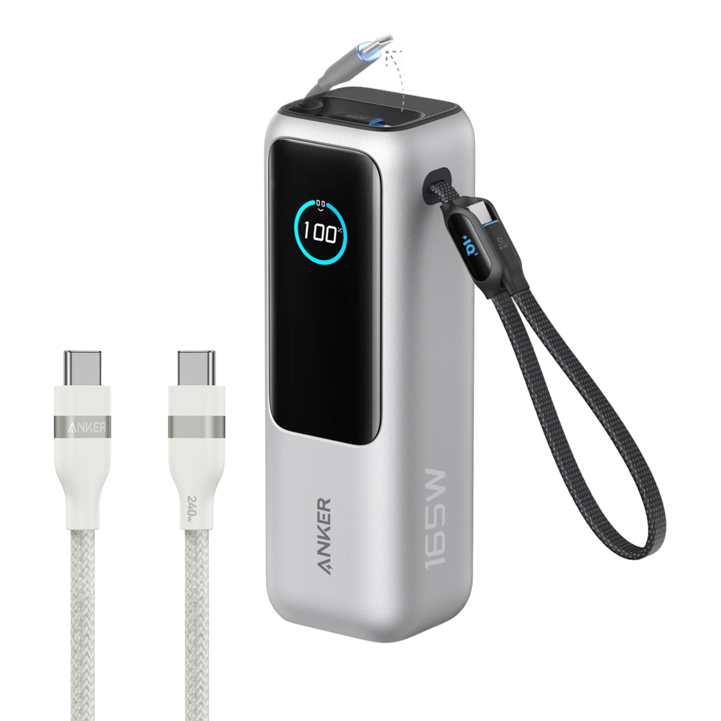 Anker Laptop Power Bank (25K, 165W, Built-In and Retractable Cables)