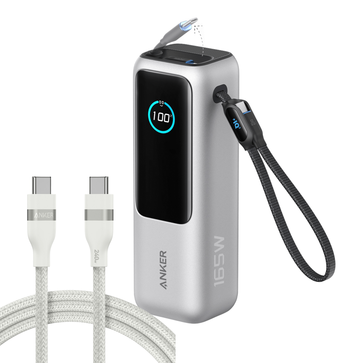 Anker Laptop Power Bank (25K, 165W, Built-In and Retractable Cables)