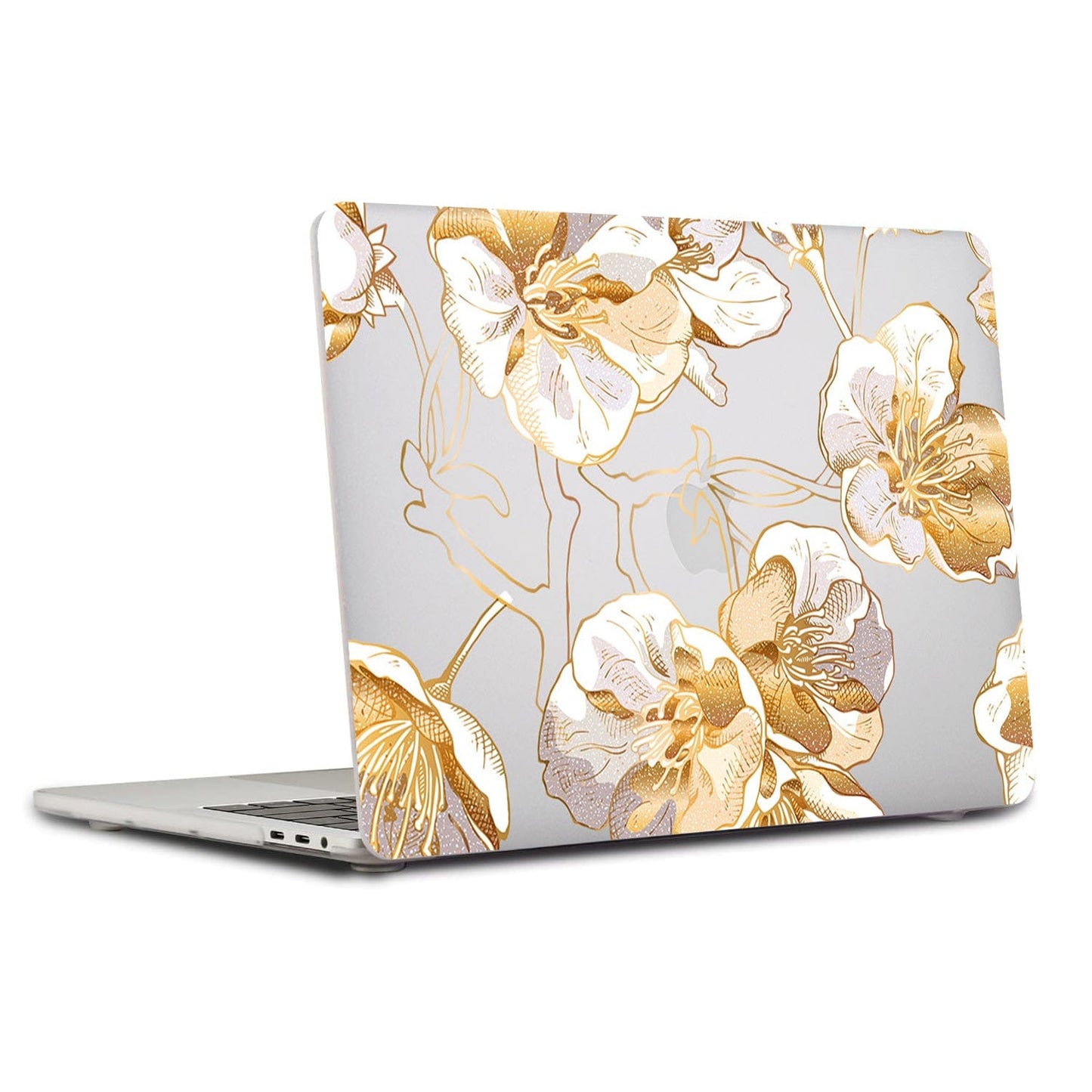 MacBook Pro Clear 14-inch (M1–M5, M5 Pro/M5 Max) Case - Gold Botanical Design