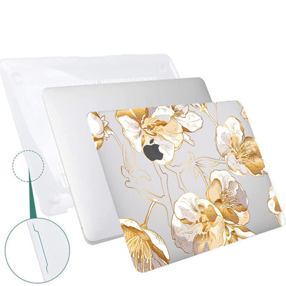 MacBook Air 13.6-inch (M2-M5) Case - Gold Botanical Design