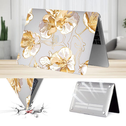 MacBook Pro Clear 14-inch (M1–M5, M5 Pro/M5 Max) Case - Gold Botanical Design