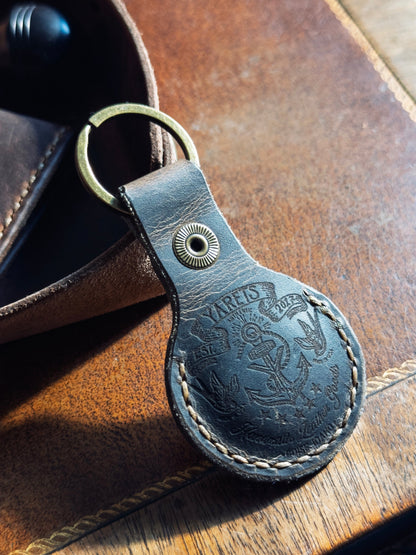 Leather AirTag Key Ring - Apple AirTag, Handmade Full-Grain Leather | Yarets Leather