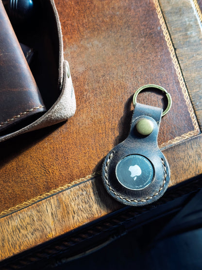 Leather AirTag Key Ring - Apple AirTag, Handmade Full-Grain Leather | Yarets Leather