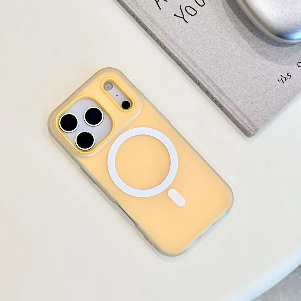 Luxury 2 IN 1 Soft Silicone For magsafe Wireless Charging Phone Case For iPhone