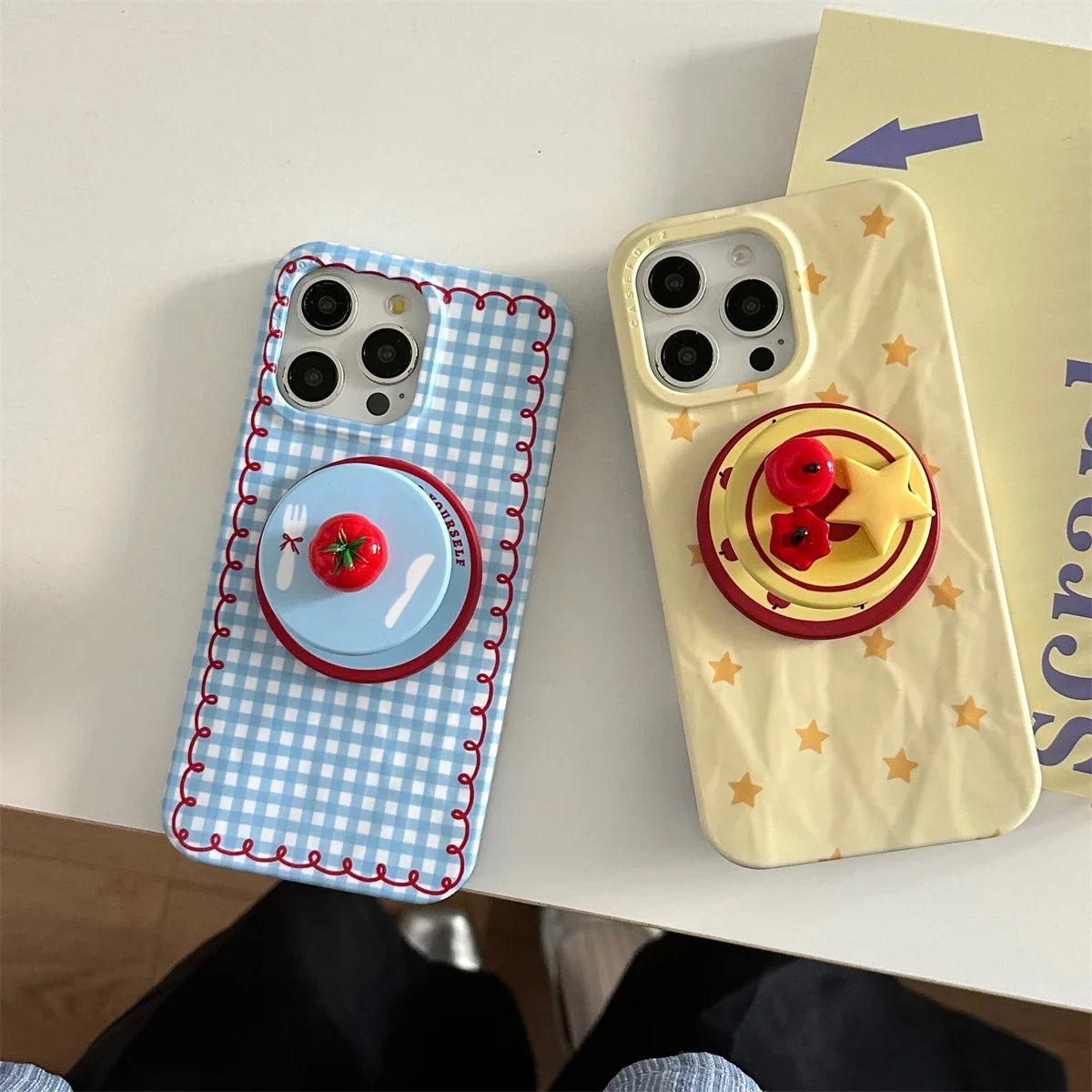 Fashion Wrinkle Texture Plaid Pattern Magnetic Phone Case For iPhone