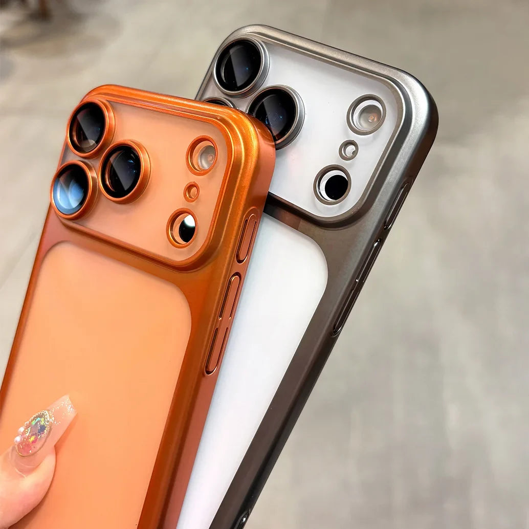 Luxury Plating Matte PC Clear Hard Phone Case For iPhone