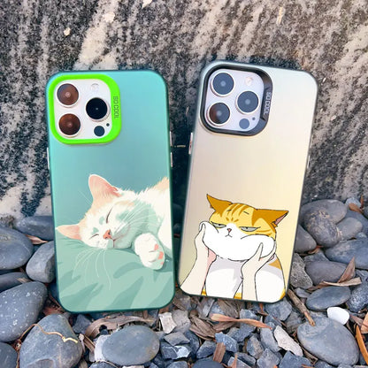 Naughty Kitten Funny Cat Art Phone Case For iPhone