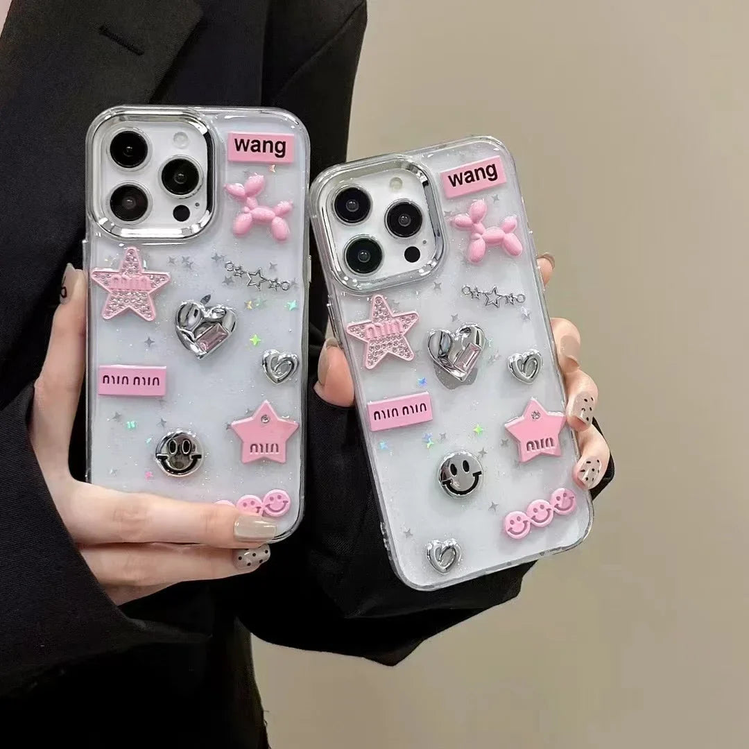 3D Love Heart Balloon Dog Phone Case